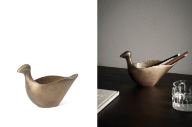 danish modern mid century vintage mobilier en teck palissandre rio années 50 années 60 années 70 mobilier meuble ancien danois danemark scandinave maison nordik paris meubles décoration design nordique éditeur designer bougeoir argenté chrome doré laiton pack de 3 bougies Werner Stoff Design Hans Nagel maison nordik paris ferm living porte-crayon coot laiton