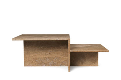 danish modern mid century vintage mobilier en teck palissandre rio années 50 années 60 années 70 mobilier meuble ancien danois danemark scandinave maison nordik paris meubles décoration design nordique éditeur designer bougeoir argenté chrome doré laiton pack de 3 bougies Werner Stoff Design Hans Nagel maison nordik paris ferm living table basse distinct travertine