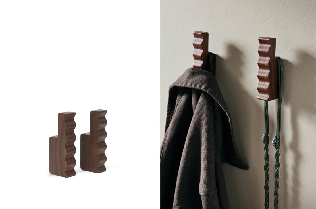 danish modern mid century vintage mobilier en teck palissandre rio années 50 années 60 années 70 mobilier meuble ancien danois danemark scandinave maison nordik paris meubles décoration design nordique éditeur designer bougeoir argenté chrome doré laiton pack de 3 bougies Werner Stoff Design Hans Nagel maison nordik paris ferm living crochets unda