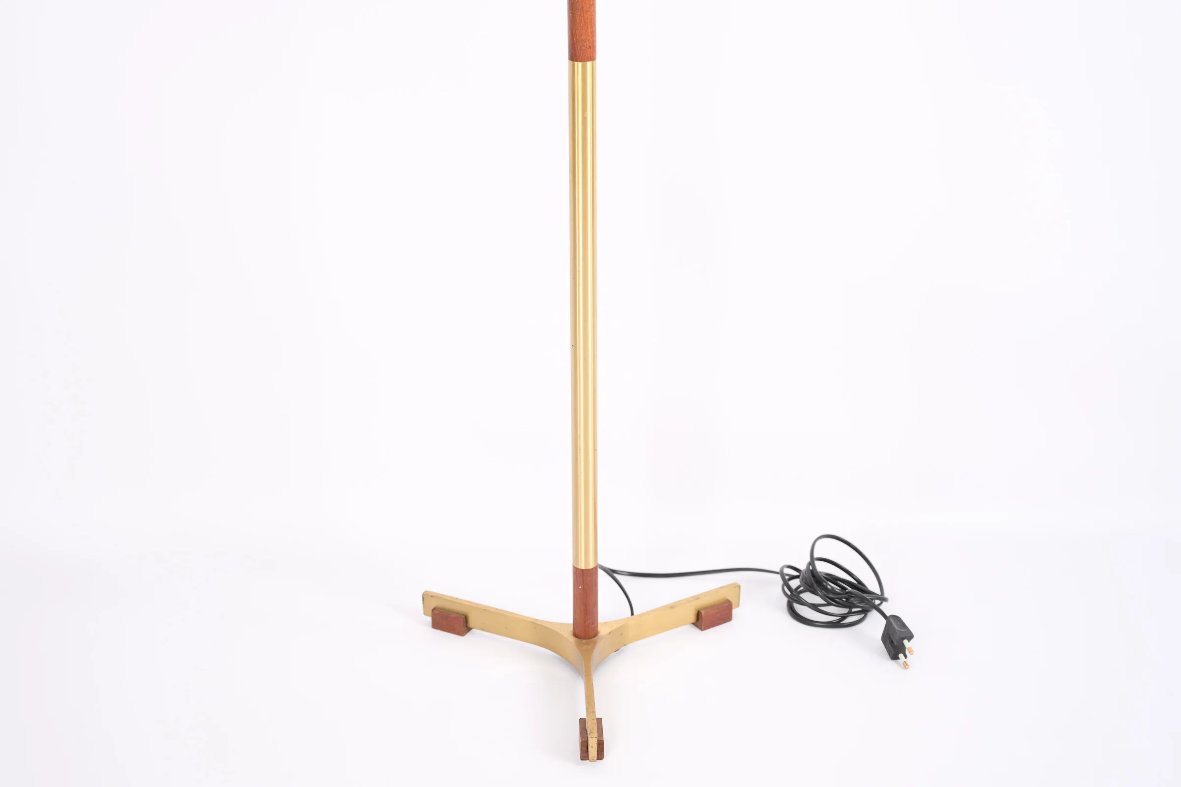 Lampadaire en Laiton & Palissandre de Rio