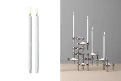 danish modern vintage teck palissandre rio années 50 années 60 années 70 mobilier meuble ancien danois Danemark scandinave maison nordik Paris meubles décoration design designer Werner Stoff éditeur marque Stoff bougies LED pour bougeoirs Stoff