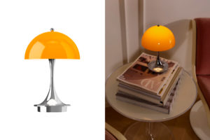 danish modern vintage teck palissandre rio années 50 années 60 années 70 mobilier meuble ancien danois Danemark scandinave maison nordik Paris meubles décoration design designer Verner Panton éditeur marque Louis Poulsen lampe portable modèle panthella 160 the originals lampe portable pied chrome 5 coloris au choix