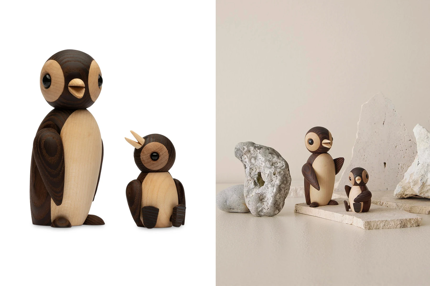 danish modern vintage teck palissandre rio années 50 années 60 années 70 mobilier meuble ancien danois Danemark scandinave maison nordik Paris meubles décoration design designer Chresten Sommer éditeur marque Spring Copenhagen figurine en bois frost et snow pingouins en bois