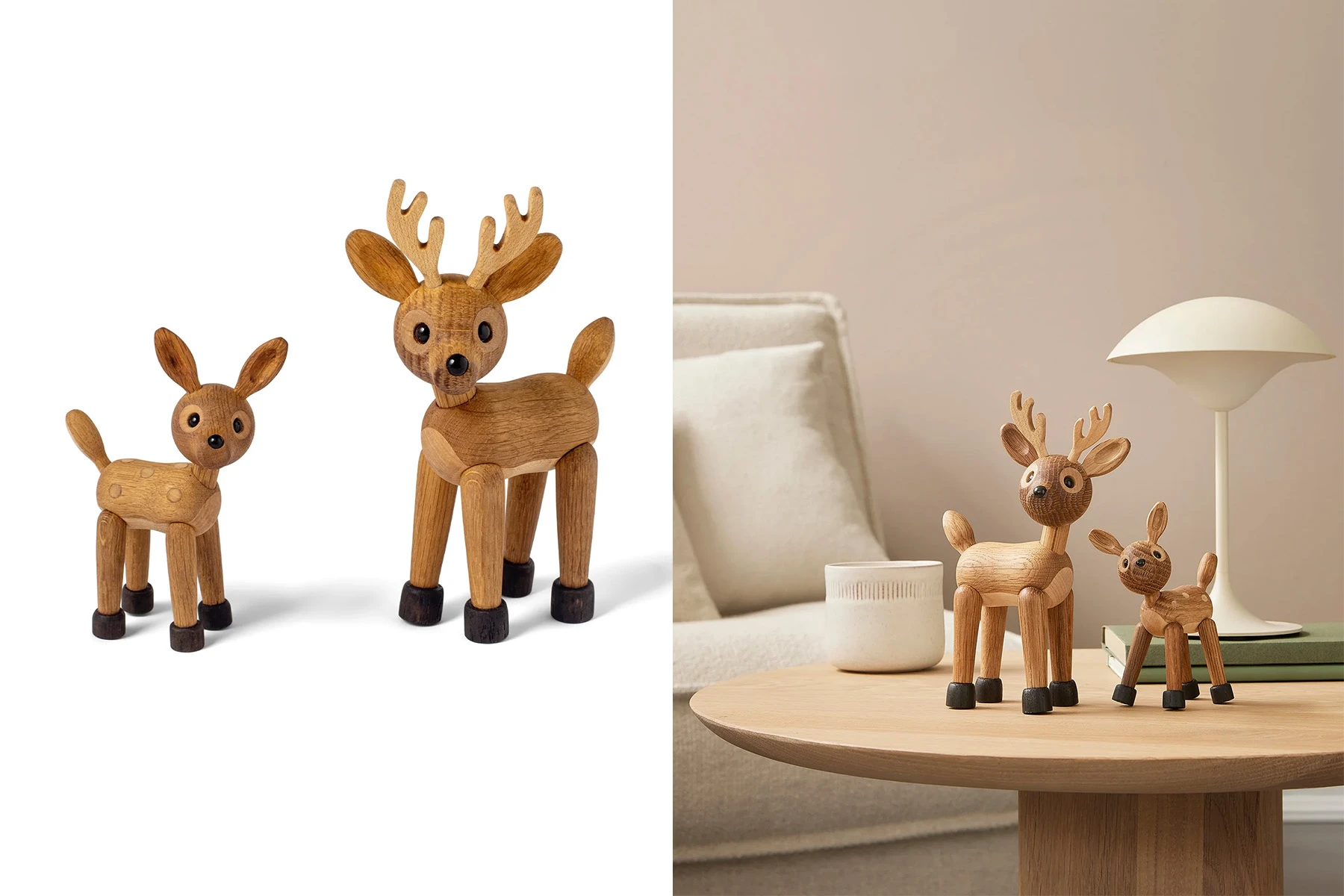 danish modern vintage teck palissandre rio années 50 années 60 années 70 mobilier meuble ancien danois Danemark scandinave maison nordik Paris meubles décoration design designer Chresten Sommer éditeur marque Spring Copenhagen figurine en bois spirit et spot biche et faon en bois