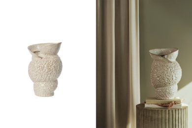 danish modern mid century vintage mobilier en teck palissandre Rio années 50 années 60 années 70 mobilier meuble ancien danois Danemark scandinave maison nordik paris meubles décoration design nordique éditeur designer marque Broste Copenhagen vase en grès collection Shelly vase