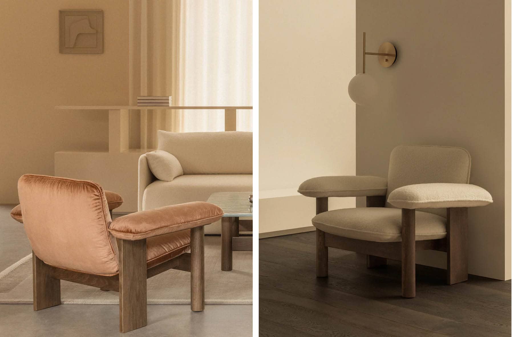 Fauteuil 'Brasilia Low' Tissu <br /> 'Audo Copenhagen' . Finitions & Couleurs au choix – Image 2