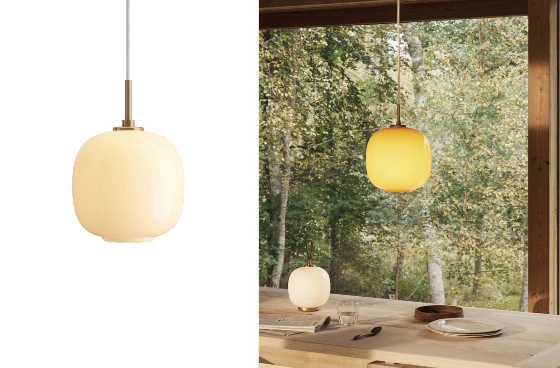 'Radio' Amber & Pale Yellow</br>Designer: 'Vilhelm Lauritzen'