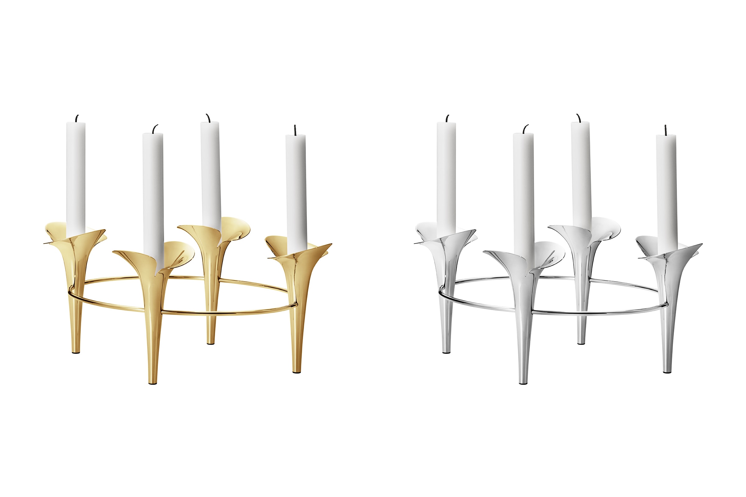Bougeoir 'Bloom Taper'<br />Marque: 'Georg Jensen' 2 finitions