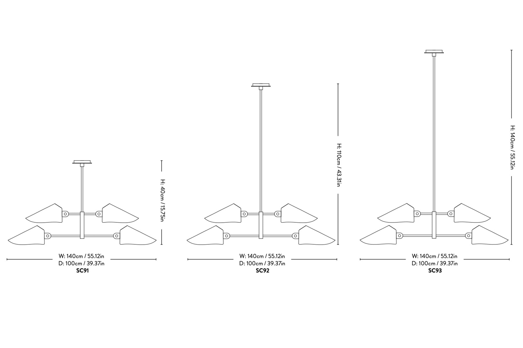 Plafonnier 'Bonnet'</br>'&Tradition' tailles & finitions – Image 10
