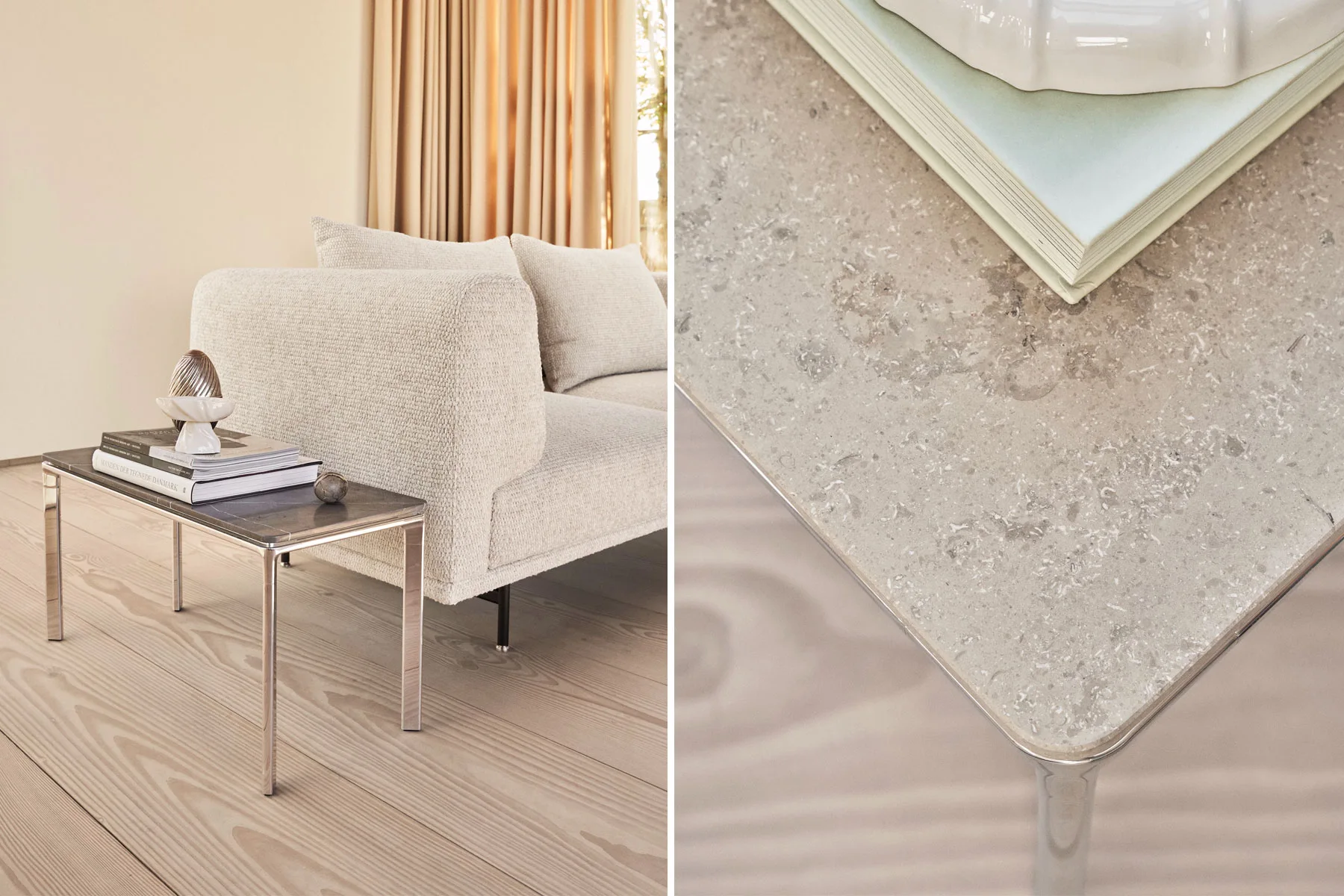 danish modern vintage teck palissandre rio années 50 années 60 années 70 mobilier meuble ancien danois Danemark scandinave maison nordik Paris meubles décoration design éditeur marque VIPP Danemark Coffee table vipp426 et vipp427 table basse avec plateau en marbre table d'appoint carrée table basse canapé