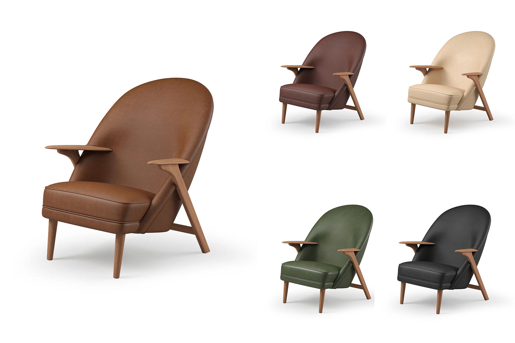 Fauteuil 'Wingman' Cuir</br>'Warm Nordic' 5 coloris au choix