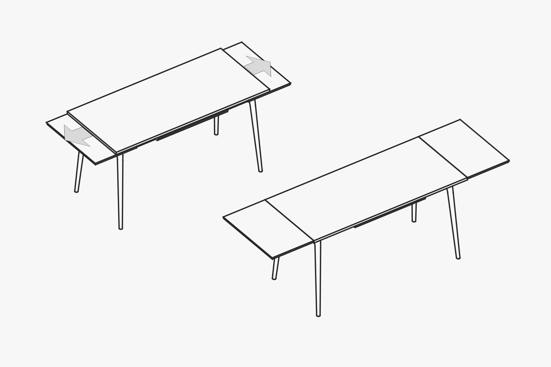 Table de Repas en Chêne </br>w/ 2 rallonges / 2 Tailles – Image 4