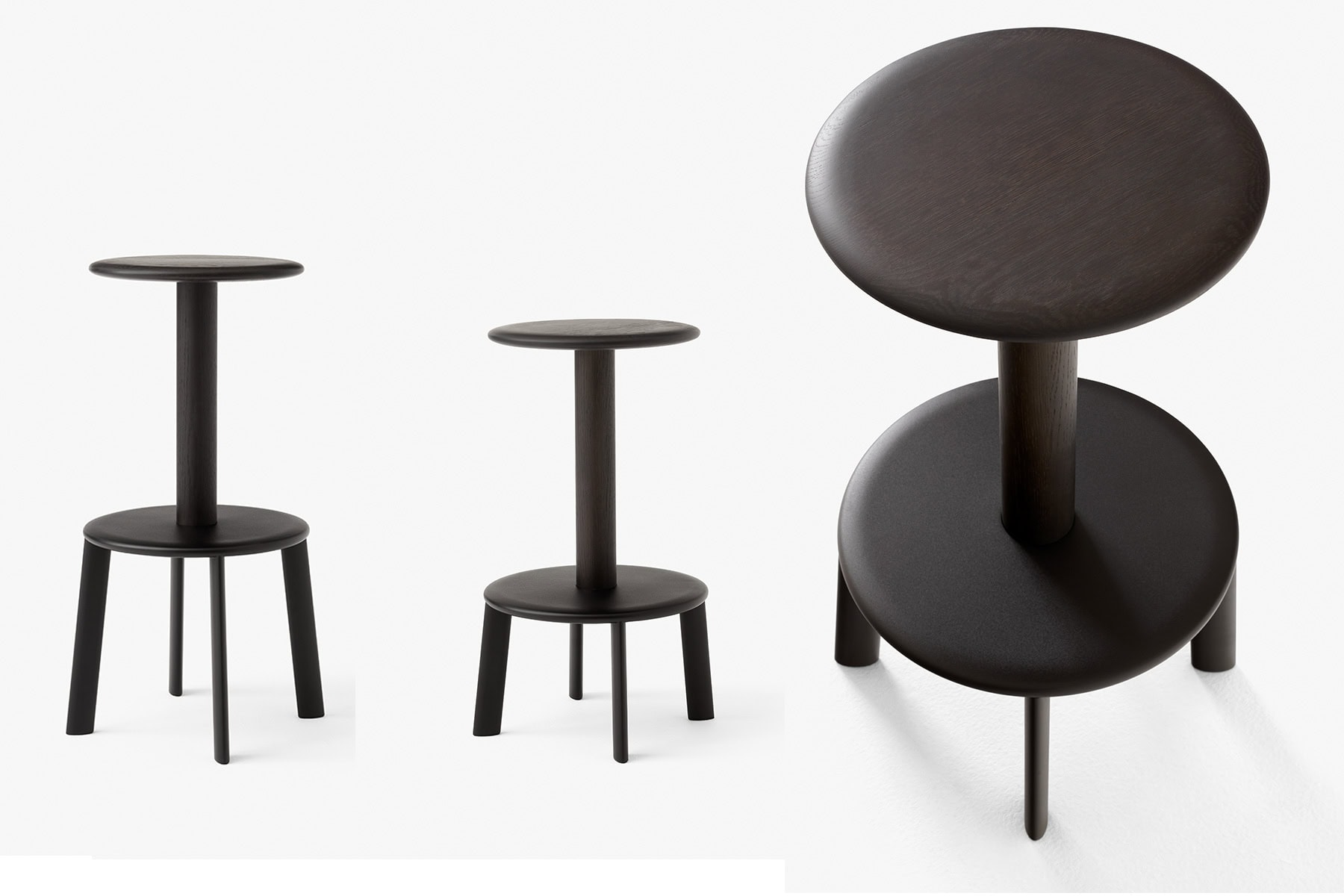 Tabouret de Bar 'Massif'</br>'&Tradition'. couleurs & hauteurs au choix