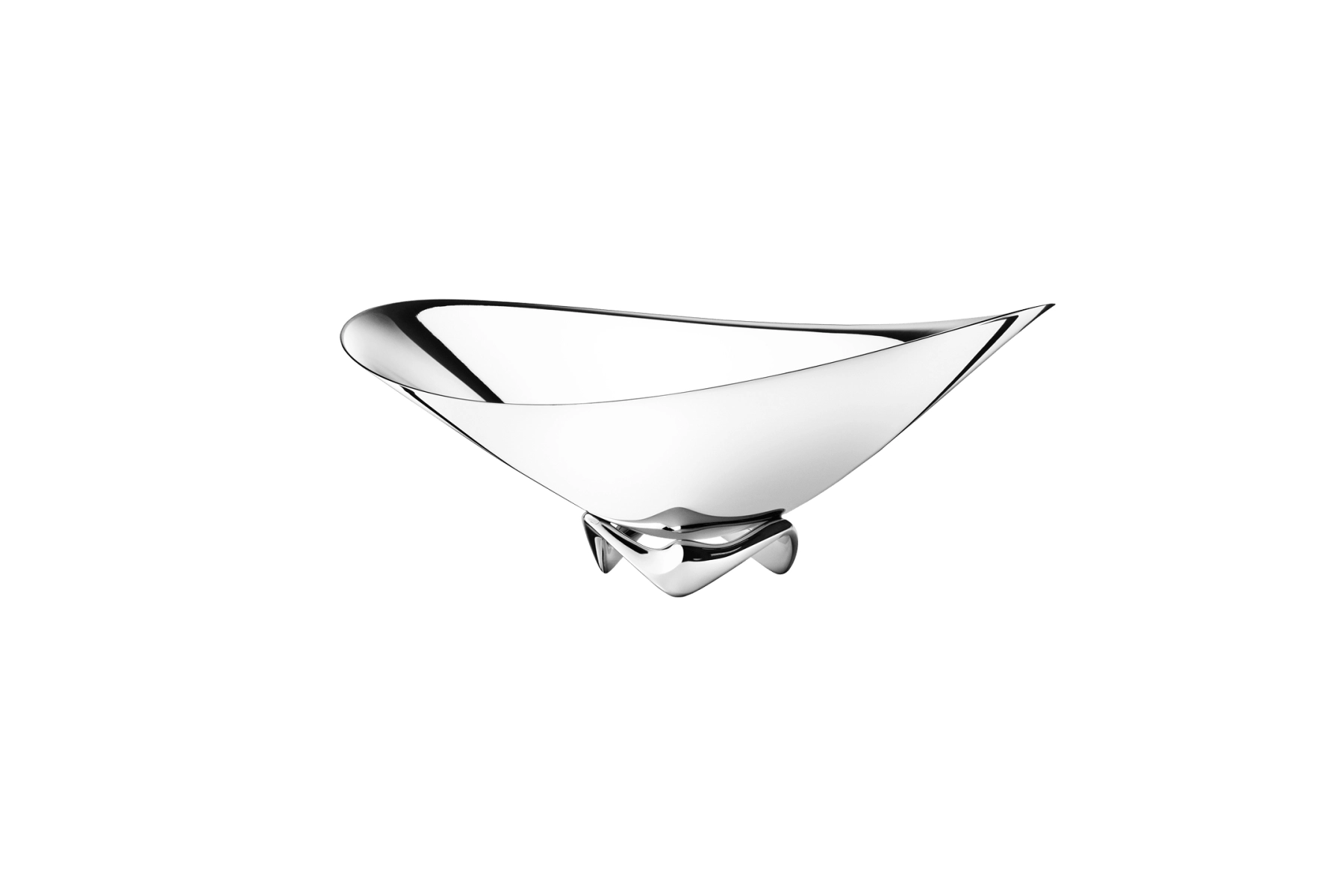 danish modern vintage teck palissandre rio années 50 années 60 années 70 mobilier meuble ancien danois Danemark scandinave maison nordik Paris meubles décoration design designer Henning Koppel éditeur marque Georg Jensen bol modèle Koppel Wave Bowl en acier inoxydable poli vide poche bol en acier