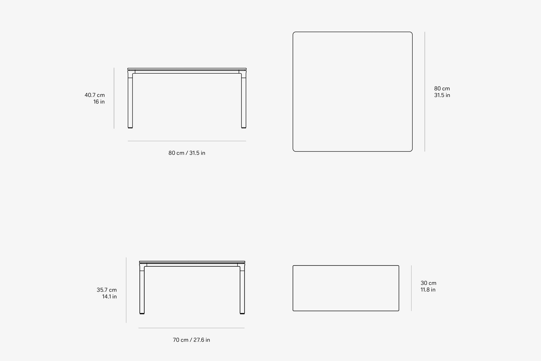 Coffee Table 'Vipp' </br>2 tailles & 2 finitions – Image 6
