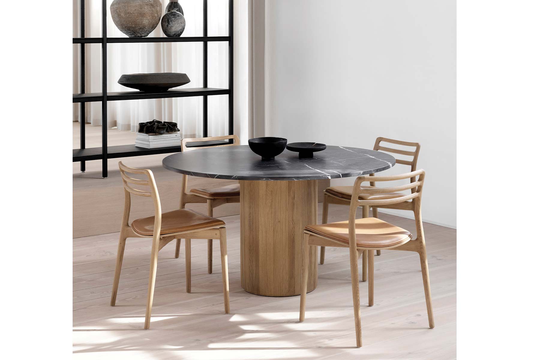 Table de Repas 'Cabin'</br>Marbre & Chêne 2 tailles 2 finitions – Image 8