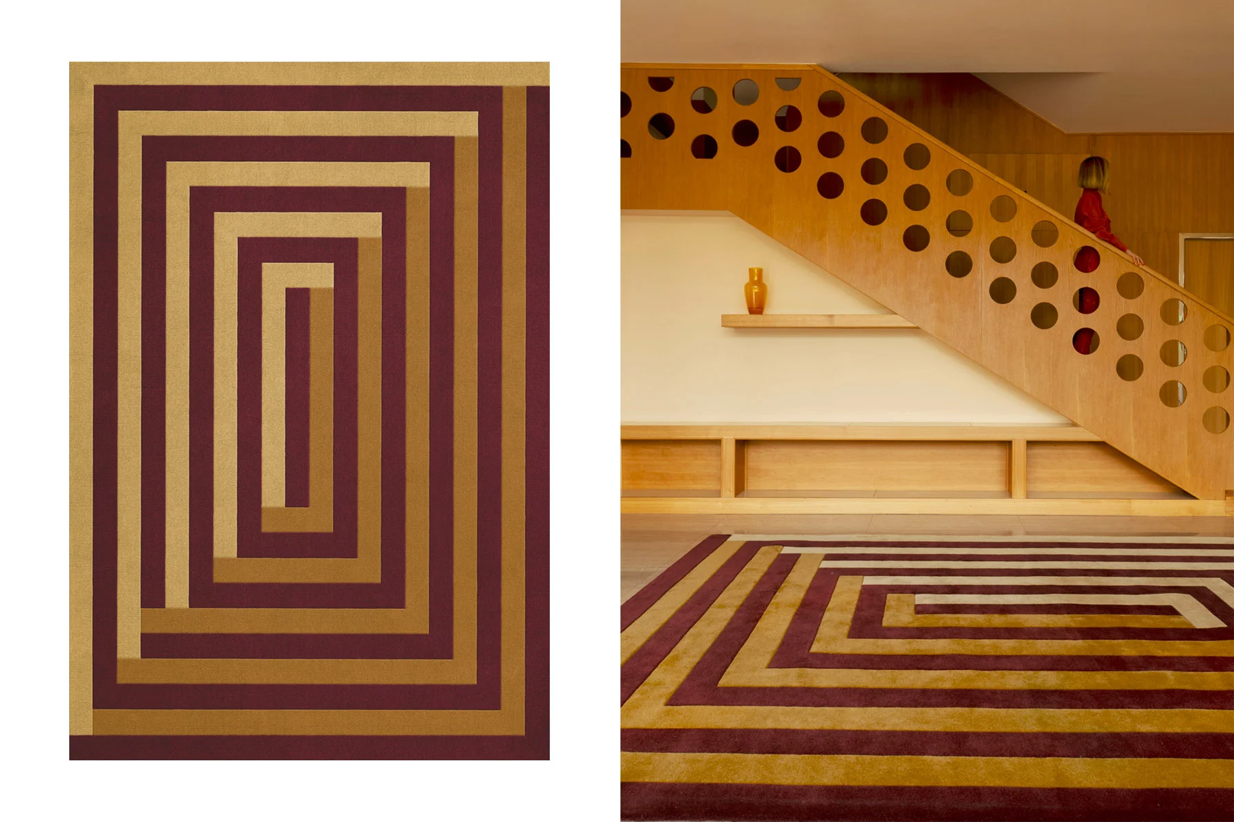 Tapis en Laine 'Labyrinth & Diagonal'</br>'Layered'. Coloris & Tailles au Choix – Image 4