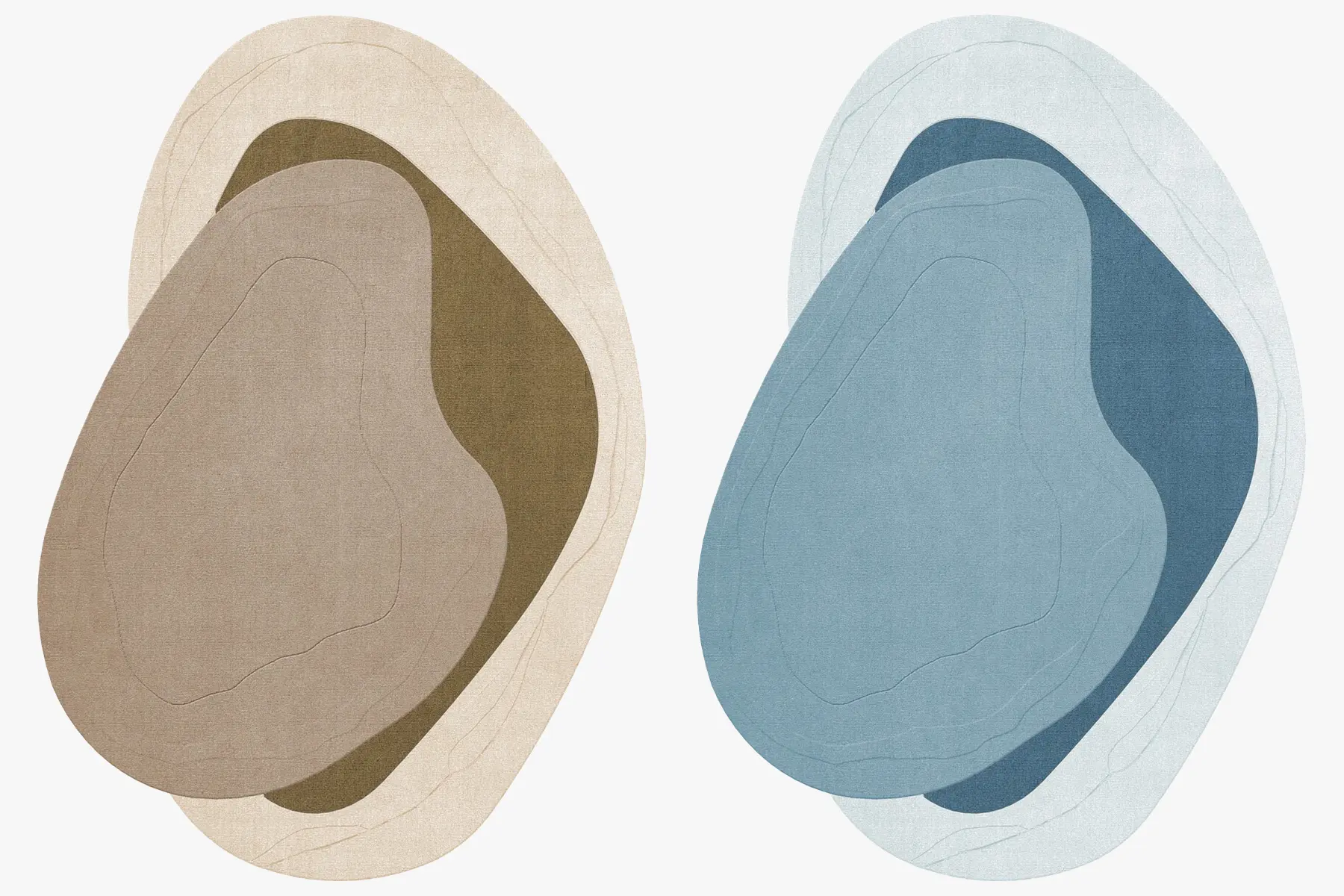 Tapis en Laine 'Lozza'</br>'Layered'. 2 Coloris & Tailles au Choix