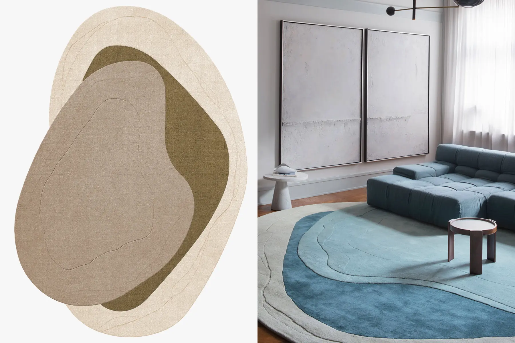 Tapis en Laine 'Lozza'</br>'Layered'. 2 Coloris & Tailles au Choix – Image 2