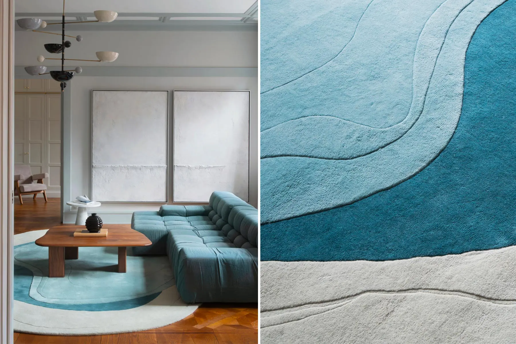 Tapis en Laine 'Lozza'</br>'Layered'. 2 Coloris & Tailles au Choix – Image 3
