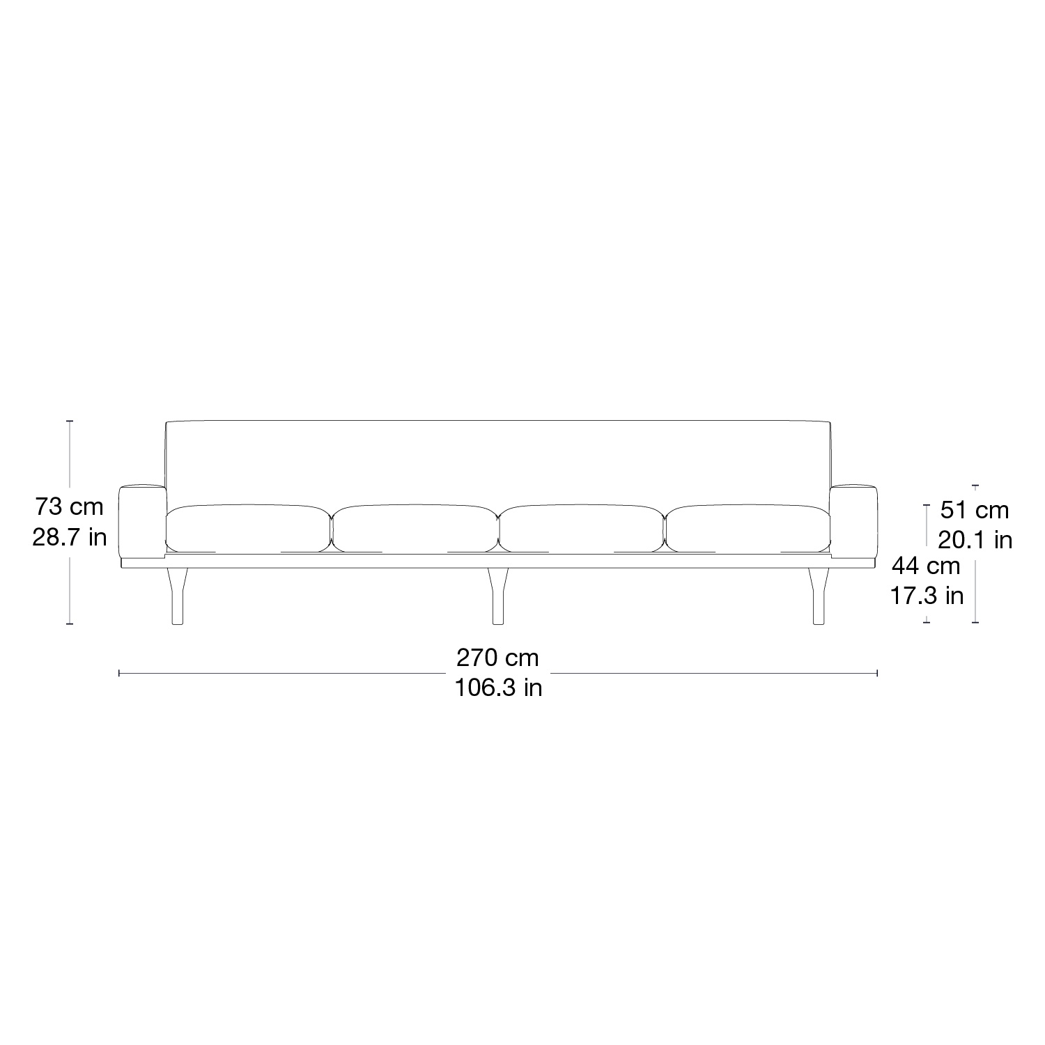 Canapé 4 Places - SW50 Sofa </br> Gubi – Image 7